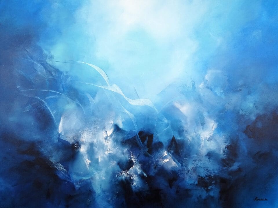 Großes beruhigendes abstraktes Gemälde – Finde das Licht