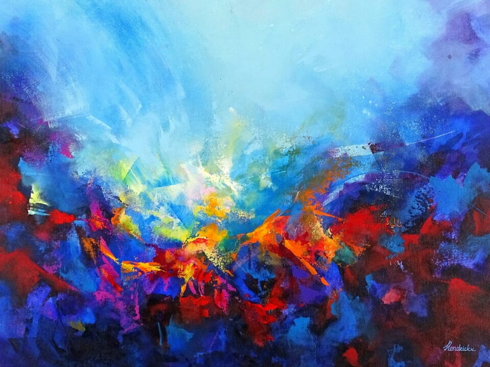 Blaue abstrakte Malerei - Träumerei
