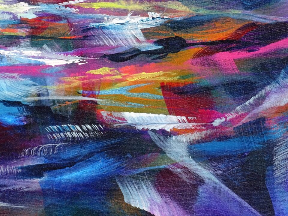 Cuadro abstracto panorámico grande - Búsqueda del alma